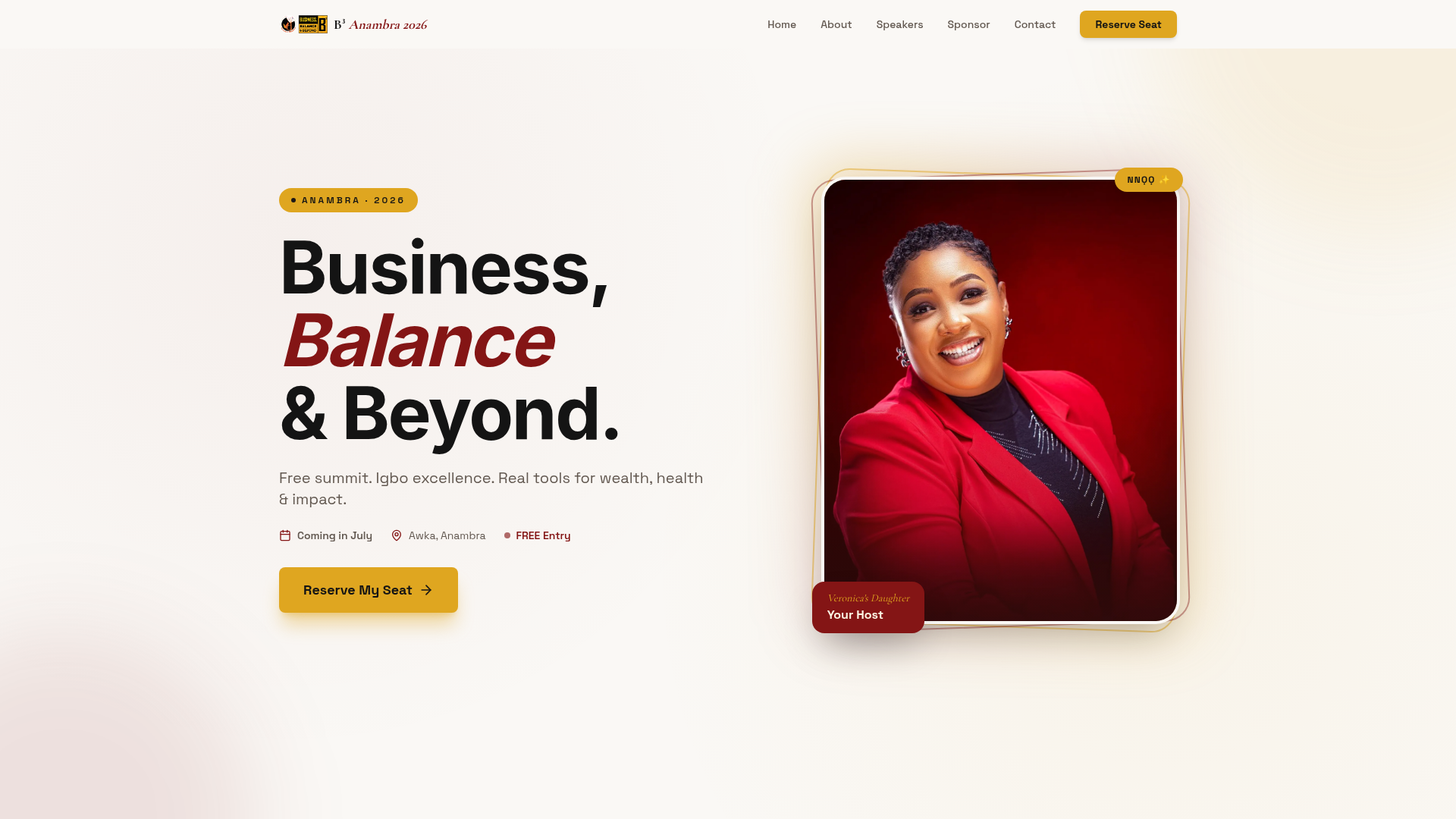 Business, Balance & Beyond — Summit · Women in Business