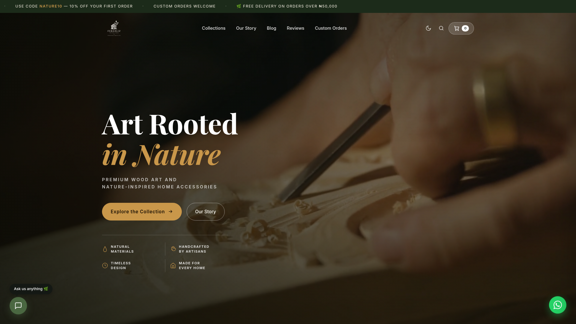 Feranliz Nature House — E-commerce · Wood Art